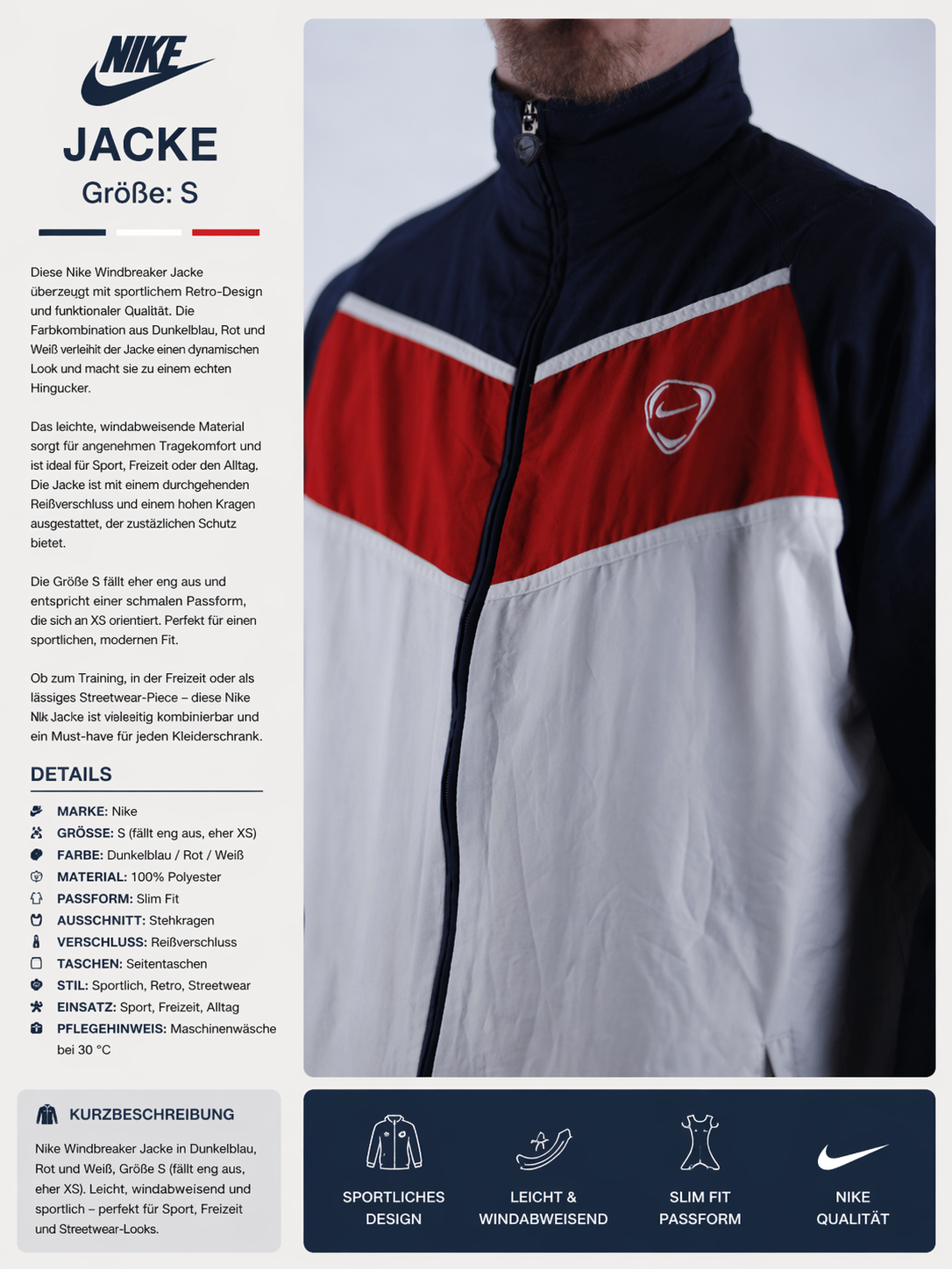 Nike Vintage Track Jacket M - Retro Streetwear – Bild 6