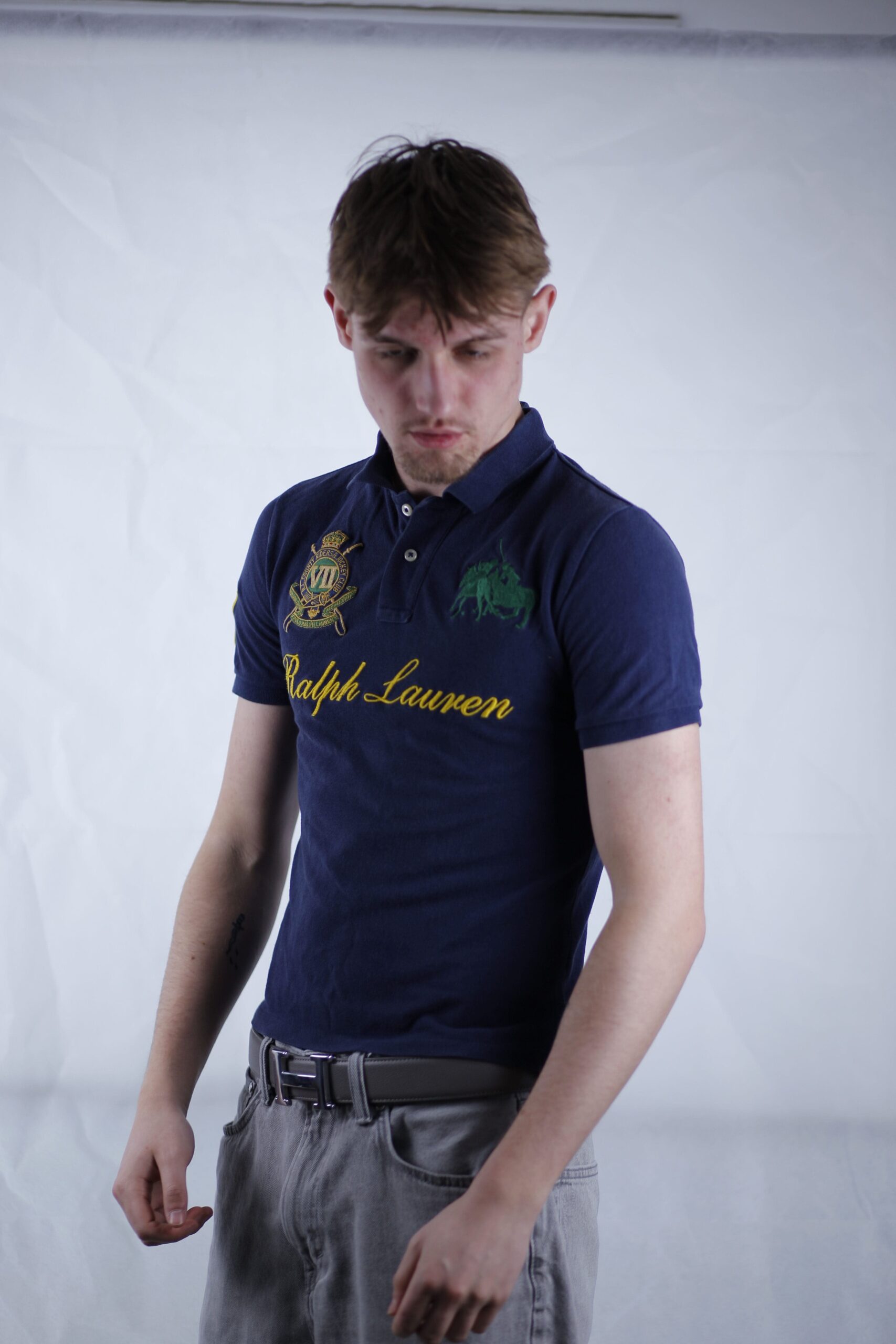 Polo Ralph Lauren Vintage Poloshirt S – Big Logo Navy – Bild 2